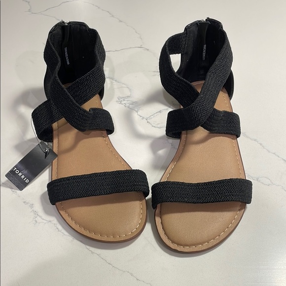 Torrid Black Strappy Flat Sandals - Picture 1 of 4